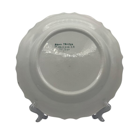 Hand Painted Christmas Tree Ceramic Plate Italy Holly Gift Design - Picture 3 of 7